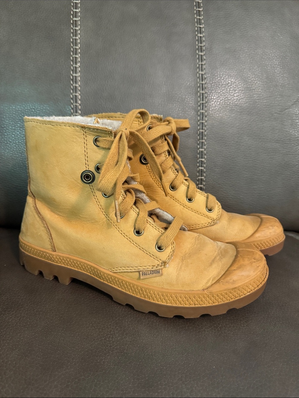 Palladium Tan Lace-Up Women's Boots
